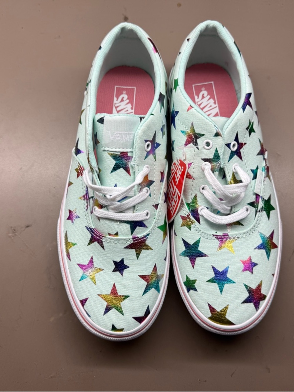New Missy/Women’s Vans Doheny Stars Dusty Aqua White Canvas Missy 6/Women 7.5. - Picture 3 of 8